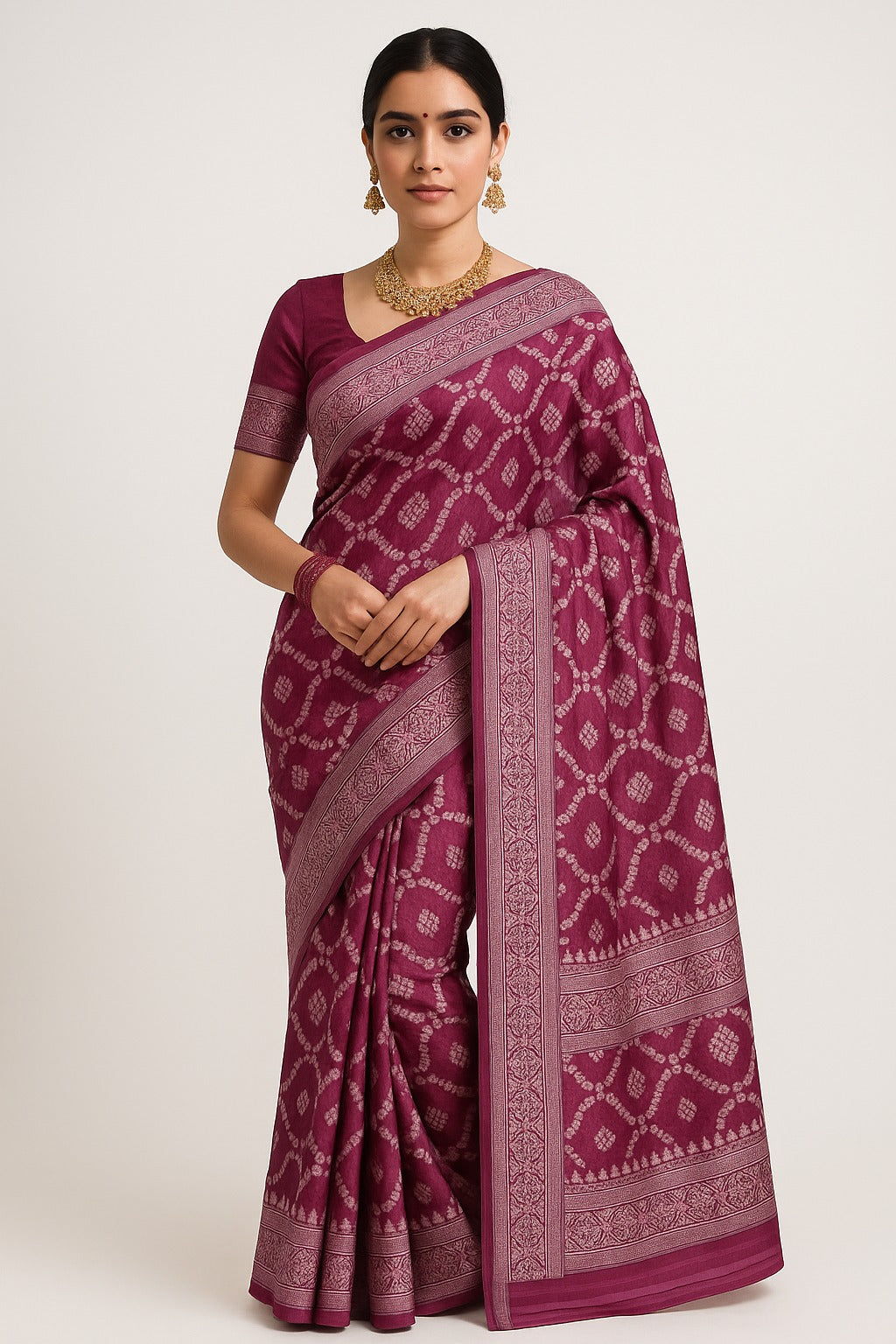 Traditional Bagru/Dabu-style hand block print featuring ethnic motifs and patterns.